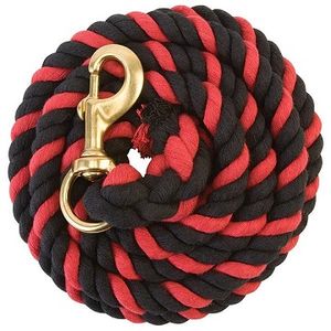 Weaver Cotton Lead with Solid Brass Snap - Black/Red