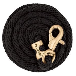 Weaver Poly Lead Rope with Brass Plated Bull Trigger Snap - Black