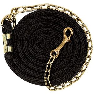 Weaver Poly Lead Rope with Brass Plated Swivel Chain - Black