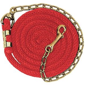 Weaver Poly Lead Rope with Brass Plated Swivel Chain - Red