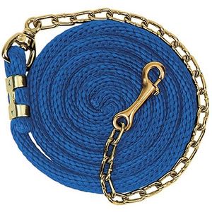 Weaver Poly Lead Rope with Brass Plated Swivel Chain - Blue