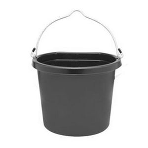 Feed and Water Buckets - Fortiflex 13L Black Flat Back Pail