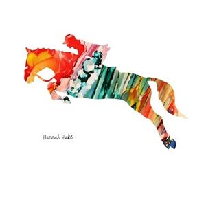 Hannah Hicks Art Card - Show Jumping Horse