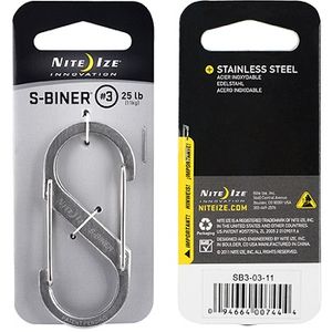 Nite Ize  Dual Carabiner Stainless Steel S-Biner Size #3 - Stainless