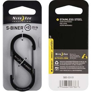 Nite Ize  Dual Carabiner Stainless Steel S-Biner Size #3 - Black