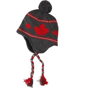 Crown Cap Unisex Canadiana Lambswool Knit Cap - Charcoal