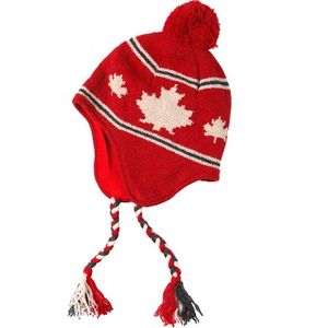 Crown Cap Unisex Canadiana Lambswool Knit Cap - Red