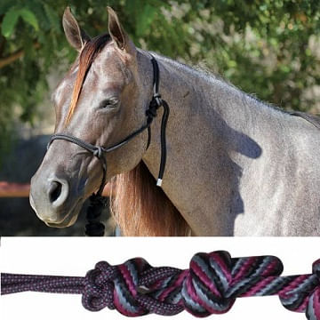 Professional-s-Choice-Rope-Halter---Black-Charcoal-Burgundy