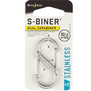Nite Ize  Dual Carabiner Stainless Steel S-Biner Size #2 - Stainless