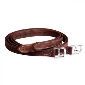 Schockemohle Sports Chantilly Stirrup Leathers - Royal Oak/Cream/Silver