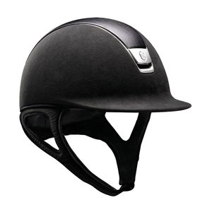 Samshield Premium Leather Top Helmet - Black & Chrome