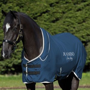 Rambo Fleece Drying Blanket - Navy/Silver