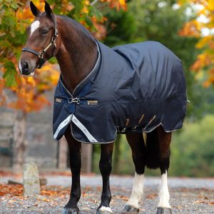 New Amigo Bravo 12 XL 250g Turnout Blanket - Navy/Navy/Gold