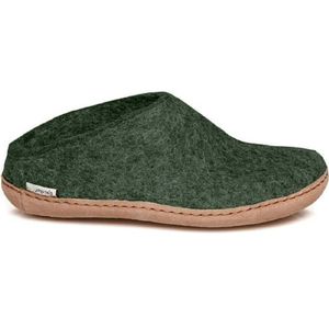 Glerups Unisex Slip-On with Leather Sole - Forest