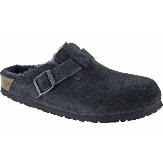 Birkenstock Boston Suede/Shearling Black (259881) | www