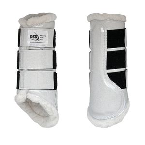 DSB Glossy Dressage Sport Boots - Pearl Glitter/White