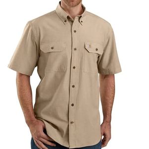 Carhartt Men's Original Fit Short Sleeve Shirt - Dark Tan Chambray
