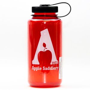 Nalgene  32oz Wide Mouth Water Bottle with Apple Saddlery Logo - Red
