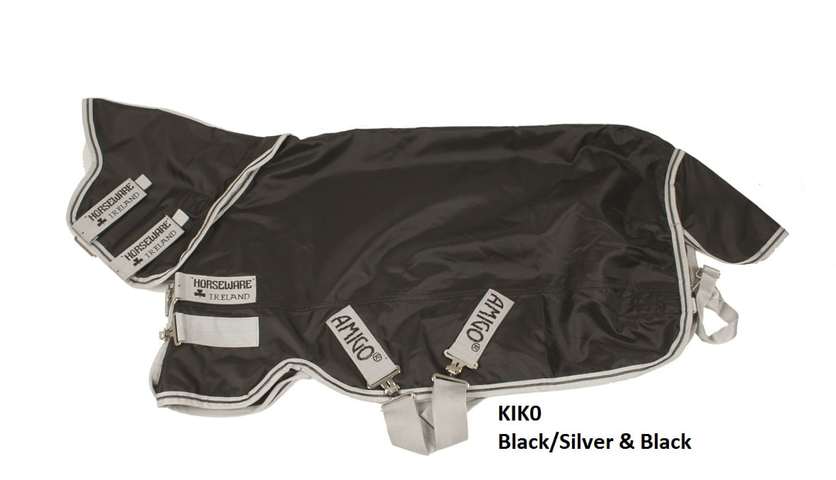 Amigo Stock Horse 200g Turnout Blanket Black/Silver/Black www