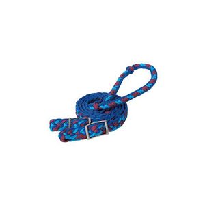 Weaver Braided Nylon Barrel Reins - Pink/Blue/Turquoise