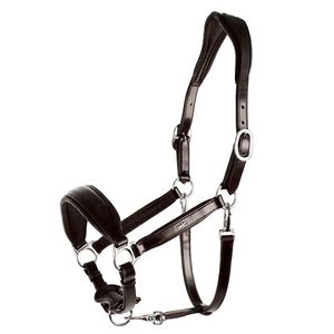 Schockemohle Sports Fremont Anatomical Leather Halter - Espresso/Silver