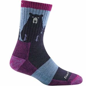Darn Tough Bear Town Micro Crew Lightweight Hiking Socks - Purple