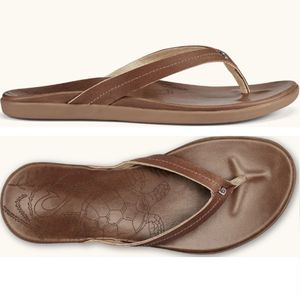 Olukai Women's Honu Leather Sandals -Tan