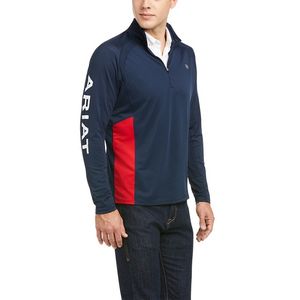 Ariat Men's Sunstopper Team 1/4 Zip-Navy
