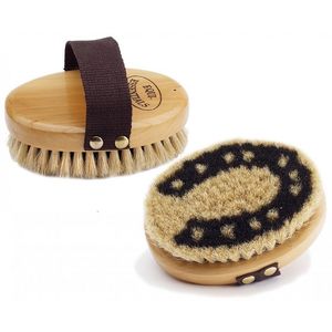 Grooming Tools - Equine Essentials Wood Back 5" Body Brush with Horse Hair Bristles