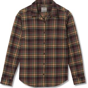 Royal Robbins Women's Lieback Organic Cotton Flannel Shirt Marron