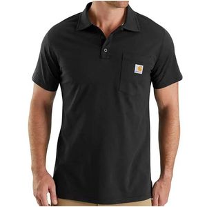Carhartt Men's Force Relaxed Fit Midweight Short Sleeve Pocket Polo - Black