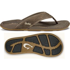 Olukai Men's 'Nui Leather Beach Sandal - Clay/Clay