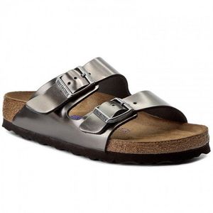 Birkenstock Arizona Leather Metallic Anthracite Soft-Footbed (1000295)