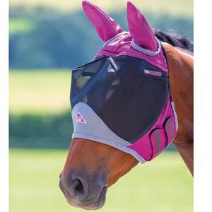 Shires Deluxe Fly Mask W Ears- Burgundy