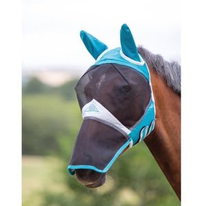 Shires Fine Mesh Fly Mask with Ears & Nose - Teal