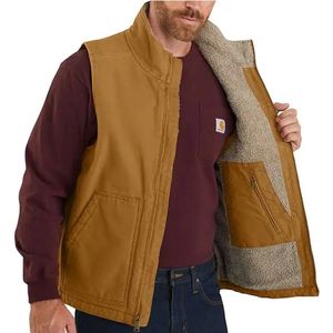 Carhartt Men's Washed Duck Sherpa Lined Vest - Carhartt Brown