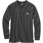 Loose Fit Heavyweight Long-Sleeve Pocket Henley T-Shirt