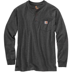 Carhartt Loose Fit Heavyweight Long Sleeve Pocket Henley T-shirt- Carbon Heather