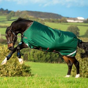 New Rambo Original 100g Turnout Blanket with Leg Arches - Green/Red