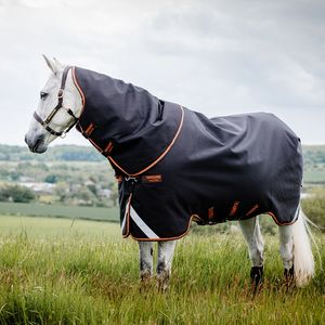 Rambo Supreme 200g 1680D Turnout Blanket - Black/Orange/Tan/Brown