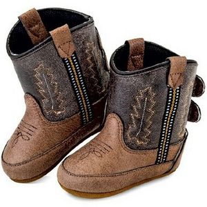Old West Infant Poppet Western Booties - Brown/Tan