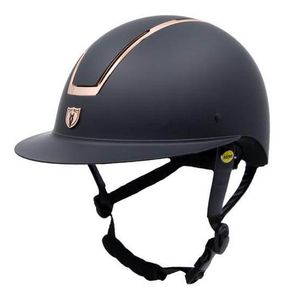 Tipperary Windsor with MIPS Wide Brim - Matte Black Shell, Rose Gold Trim, Matte Black Top