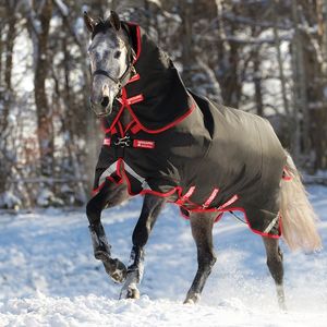 Rambo Supreme 450g 1680D Vari-Layer Turnout Blanket -  Black/Red