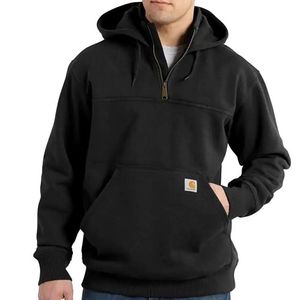 Carhartt Men's Rain Defender Paxton Heavyweight Hooded Quarter Zip Sweatshirt - Black