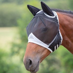 Shires Fine Mesh Mask With Ears - Black