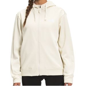 The North Face Women's Exploration Fleece Full Zip Hoodie - Vintage White Heather/White Logo