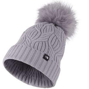 The North Face Women's  Oh-Mega Fur Pom Beanie - Mineral  Grey