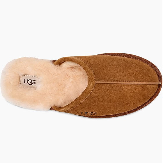 UGG SCUFF LOGO JACQUARD Mens Mule Slippers Chestnut