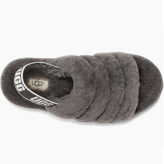 Ugg W Fluff Yeah Slide Charcoal Charcoal