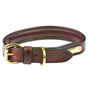 WeatherBeeta Padded Leather Dog Collar - Brown